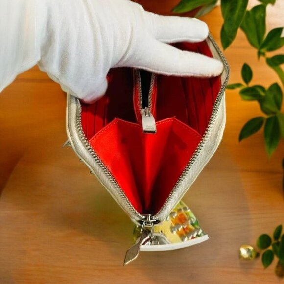 Christian Louboutin Panettone Studded Flower Long Zippy Wallet - Picture 8 of 10